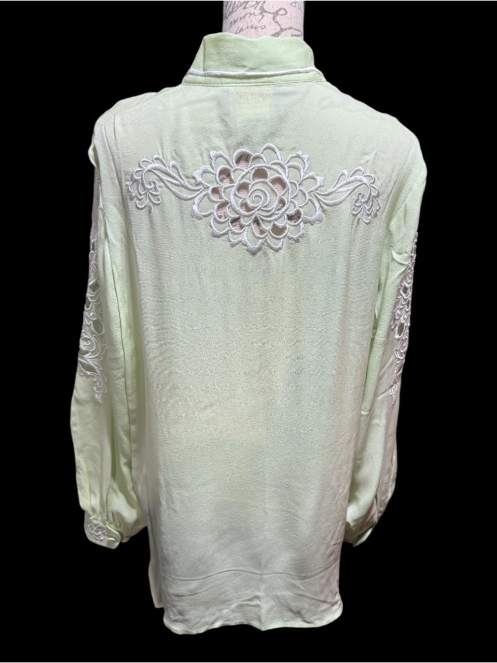 Vintage Bob Mackie Wearable Art 100% Silk Blouse with Cutouts Size M - Picture 4 of 6